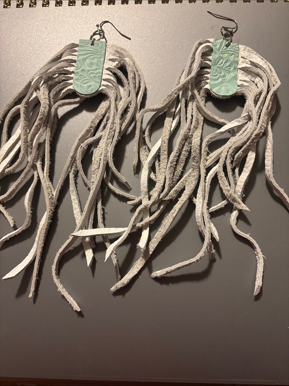 Western Style Leather Fringe Statement Earrings Long Cowgirl Bold